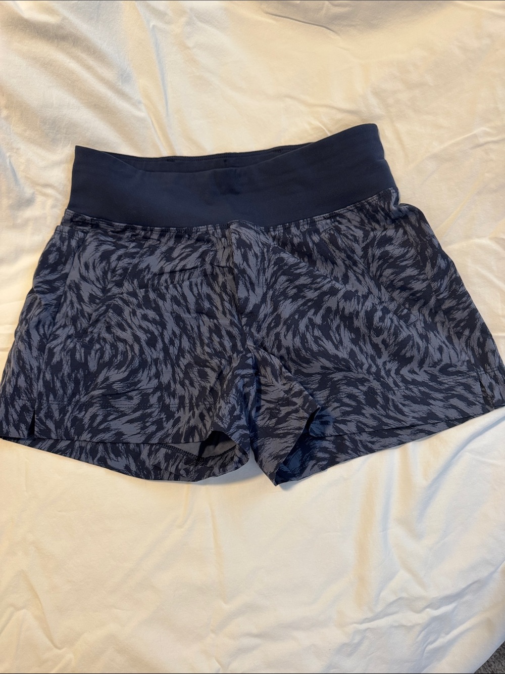 Athleta Navy and Light Navy Patterned Athletic Shorts